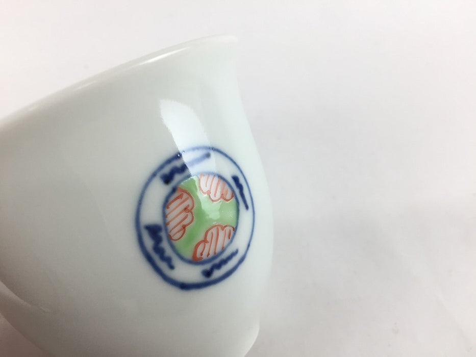 染錦祥瑞丸紋　140cc仙茶碗　8cm　有田焼　(j.R)