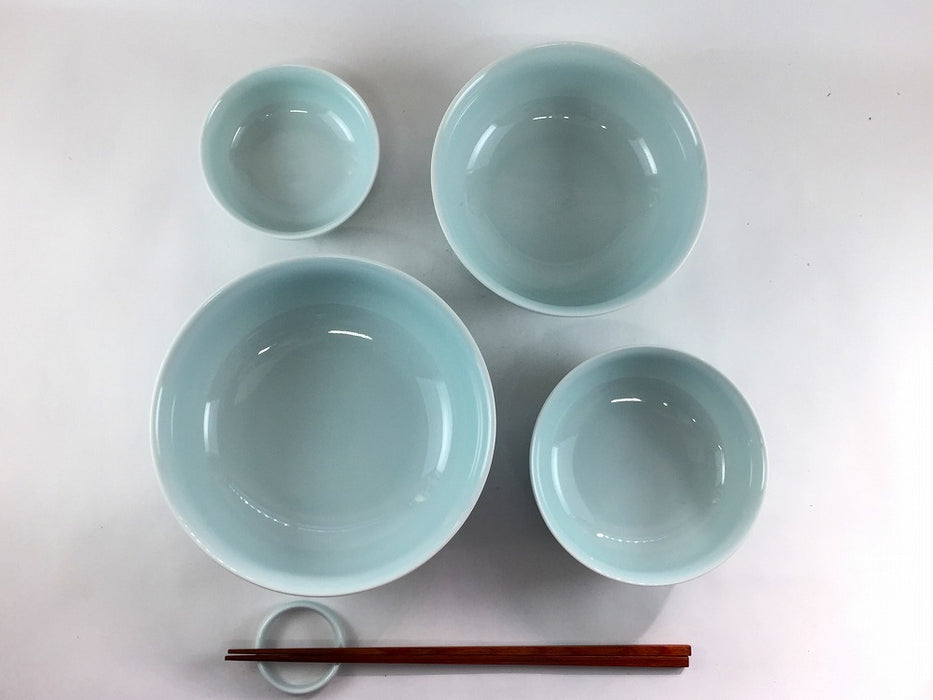 入れ子碗セット　青白釉　波佐見焼 (j.R)