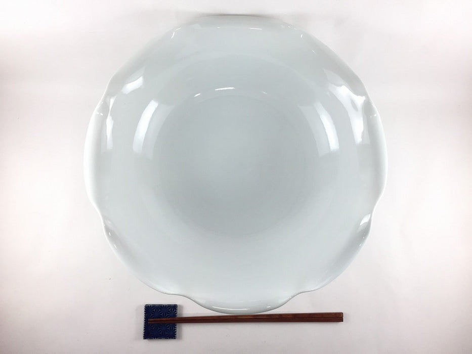 【SALE】白磁高台辰砂盛鉢　30cm　有田焼