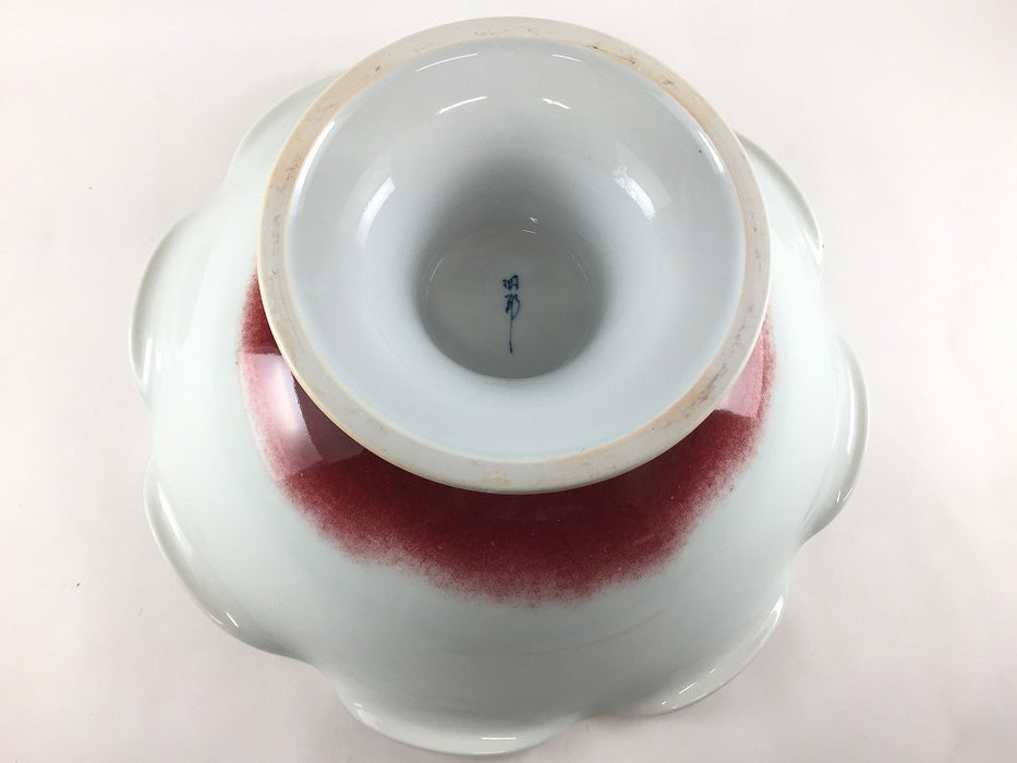 【SALE】白磁高台辰砂盛鉢　30cm　有田焼