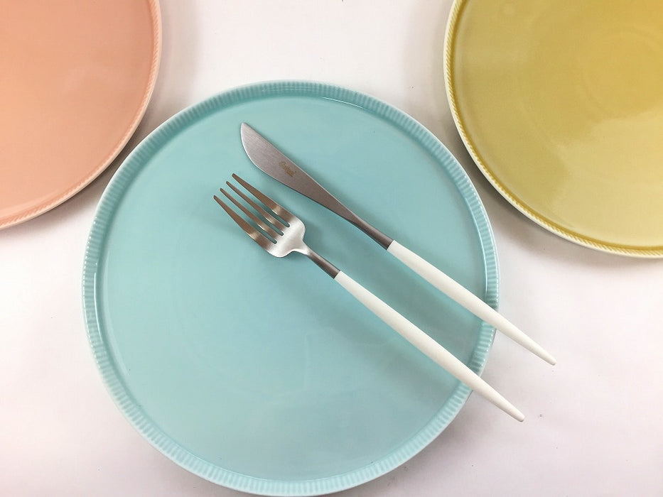 245e-plate　(青磁/ピンク/ベージュ)　波佐見焼　(j.R)