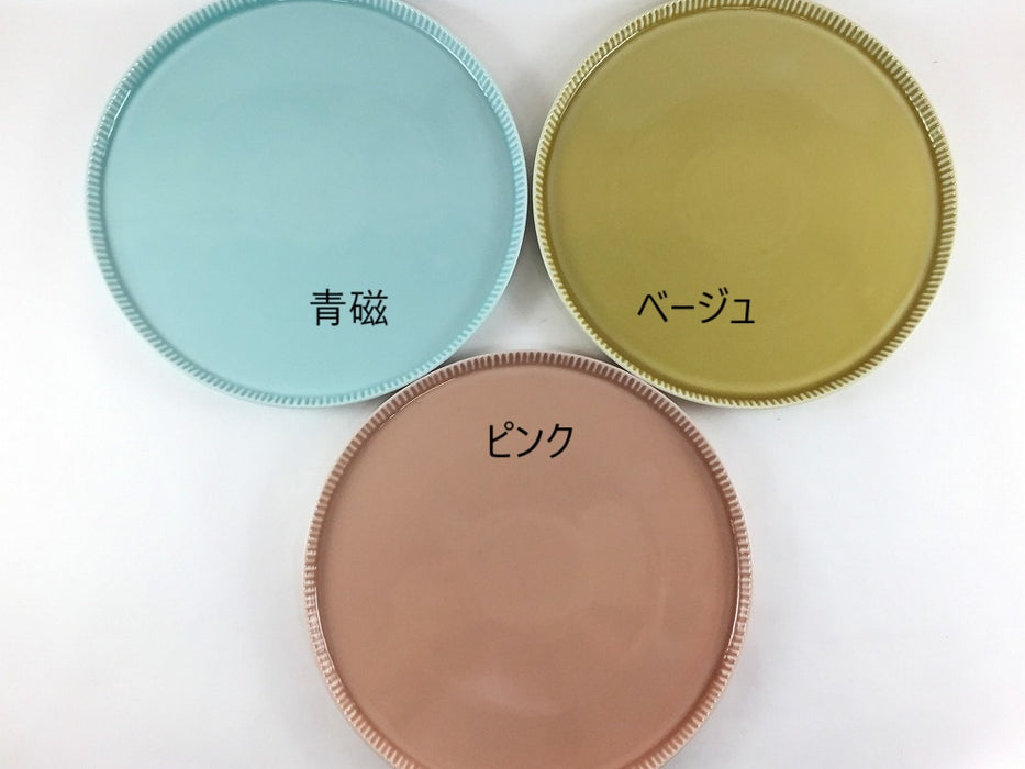 200e-plate　(青磁/ピンク/ベージュ)　波佐見焼(j.R)