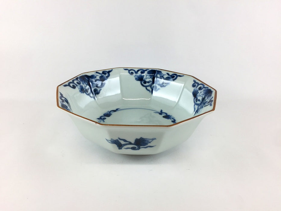 十角鉢(中)　古染唐草　18cm　有田焼(j.R)