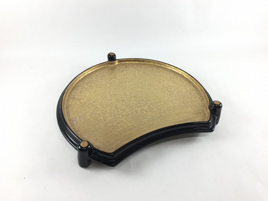 【SALE】金銀両面半月皿　21cm　有田焼【訳あり】