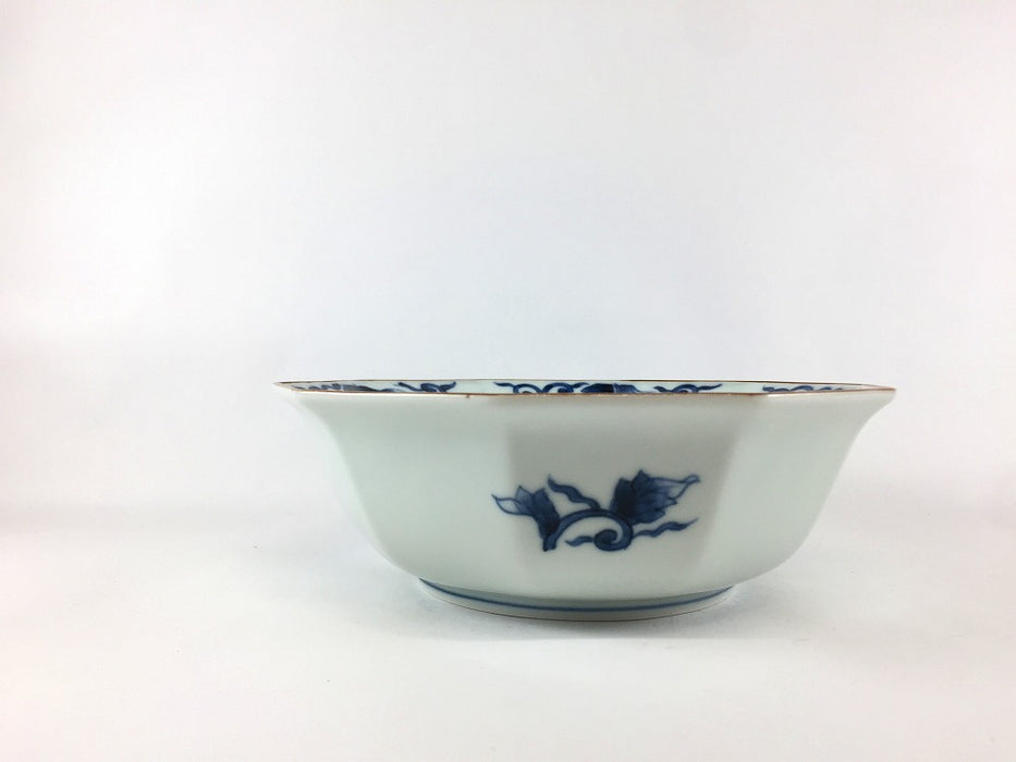 十角鉢(中)　古染唐草　18cm　有田焼(j.R)