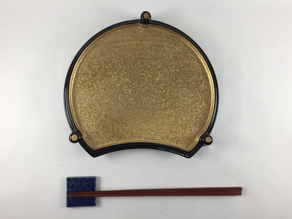 【SALE】金銀両面半月皿　21cm　有田焼【訳あり】