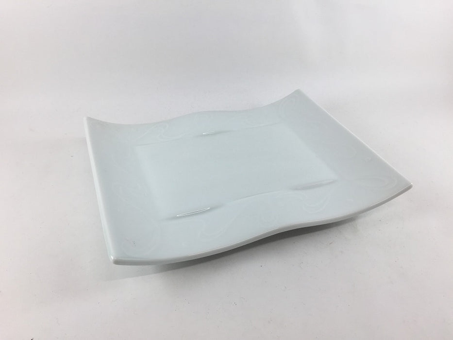 【SALE】太白ウェーブ焼皿　21cm　有田焼【訳あり】
