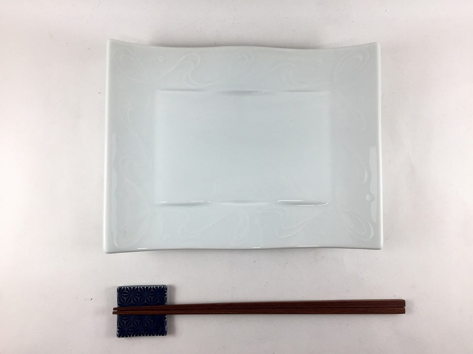 【SALE】太白ウェーブ焼皿　21cm　有田焼【訳あり】