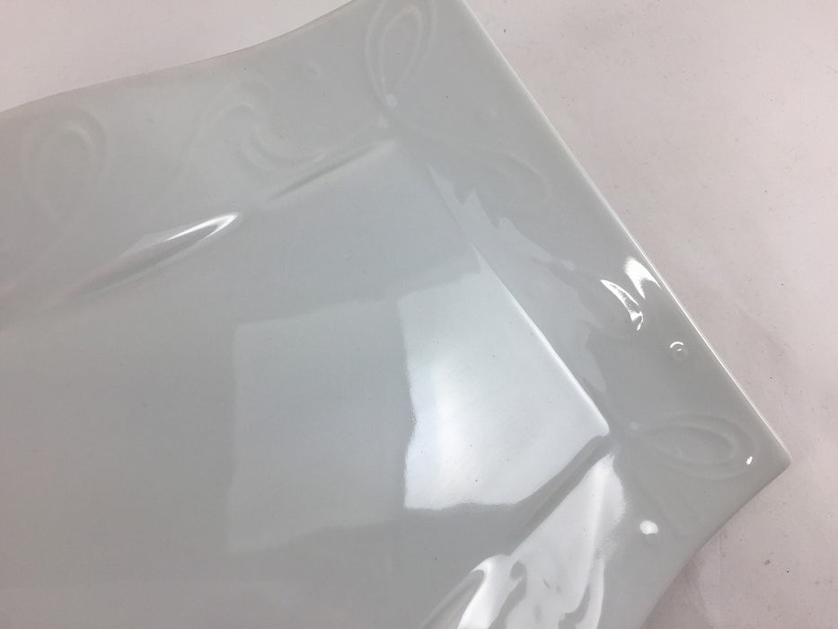 【SALE】太白ウェーブ焼皿　21cm　有田焼【訳あり】