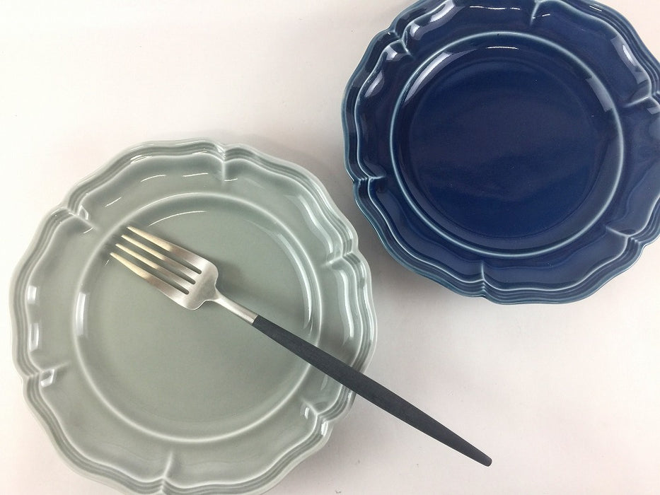 ombre de fleur　プレートM　(ロイヤルグレー/アズール)　19cm　波佐見焼 (j.R)