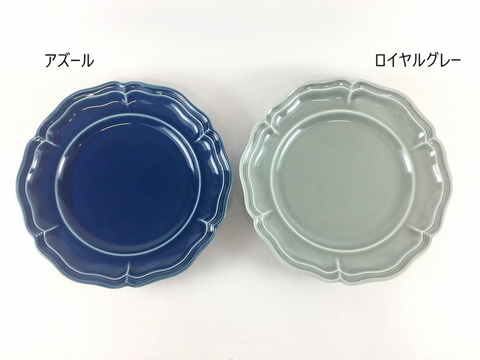 ombre de fleur　プレートM　(ロイヤルグレー/アズール)　19cm　波佐見焼 (j.R)