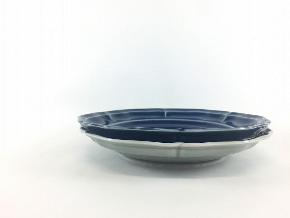 ombre de fleur　プレートM　(ロイヤルグレー/アズール)　19cm　波佐見焼 (j.R)