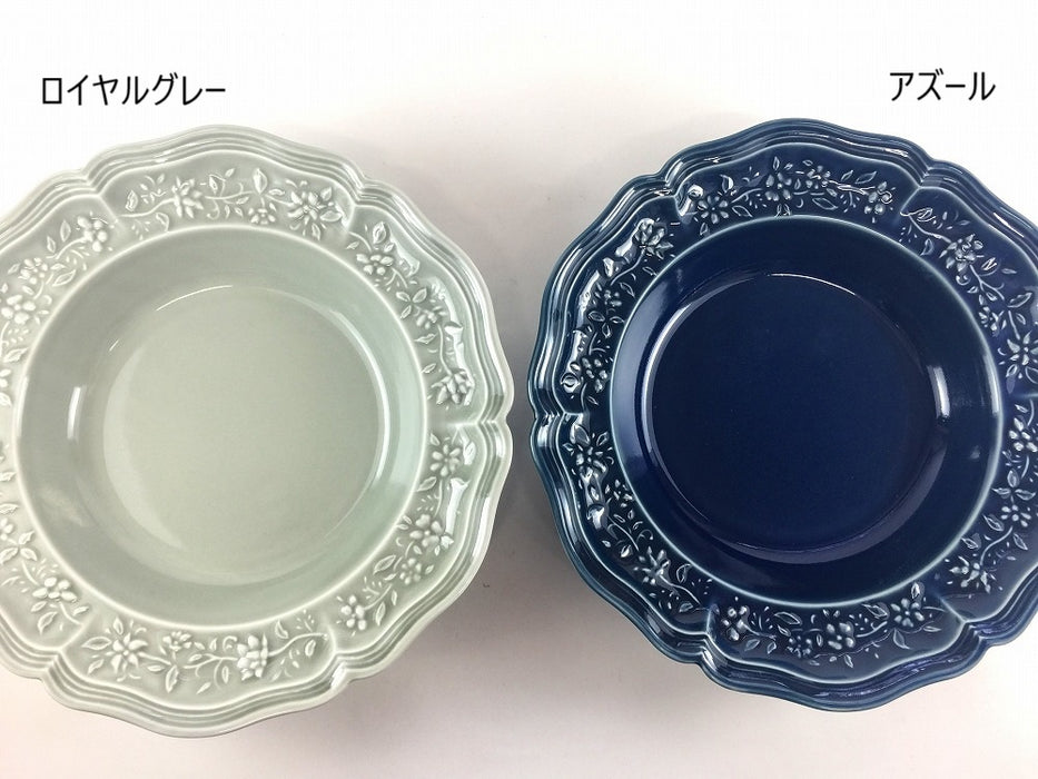 ombre de fleur　ブーケボウルL　(ロイヤルグレー/アズール)　23.5cm　波佐見焼 (j.R)