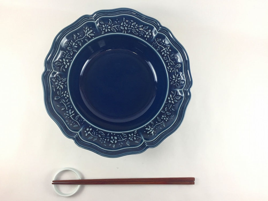 ombre de fleur　ブーケボウルL　(ロイヤルグレー/アズール)　23.5cm　波佐見焼 (j.R)