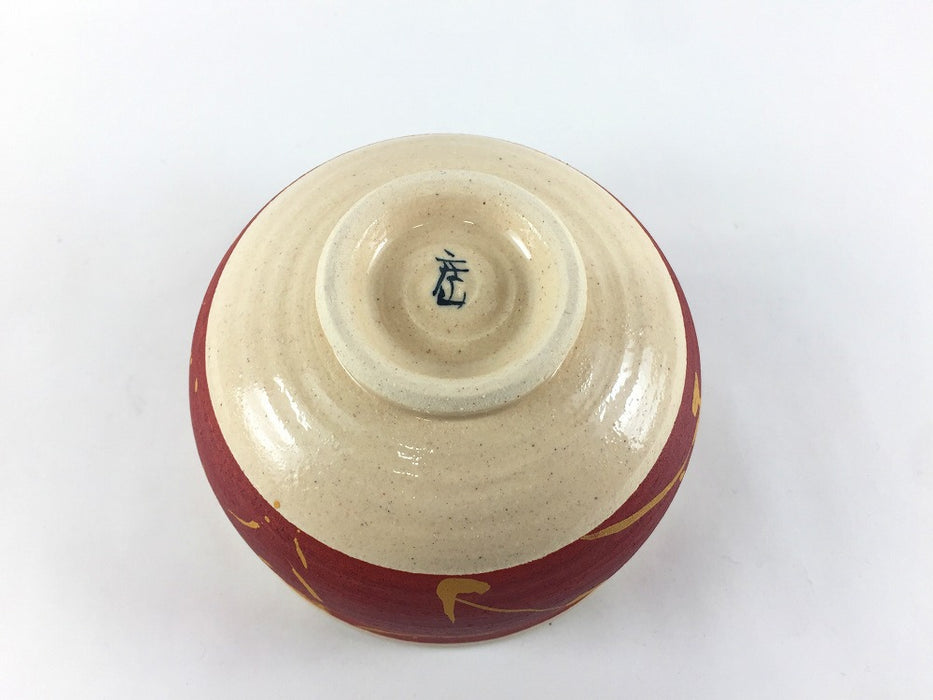 錦赤巻散し　抹茶碗(450 cc)　12cm　伊万里焼(j.R)
