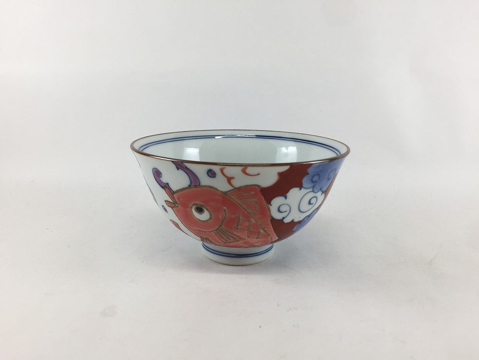 【SALE】めでたや茶付(赤.小)　有田焼【訳あり】