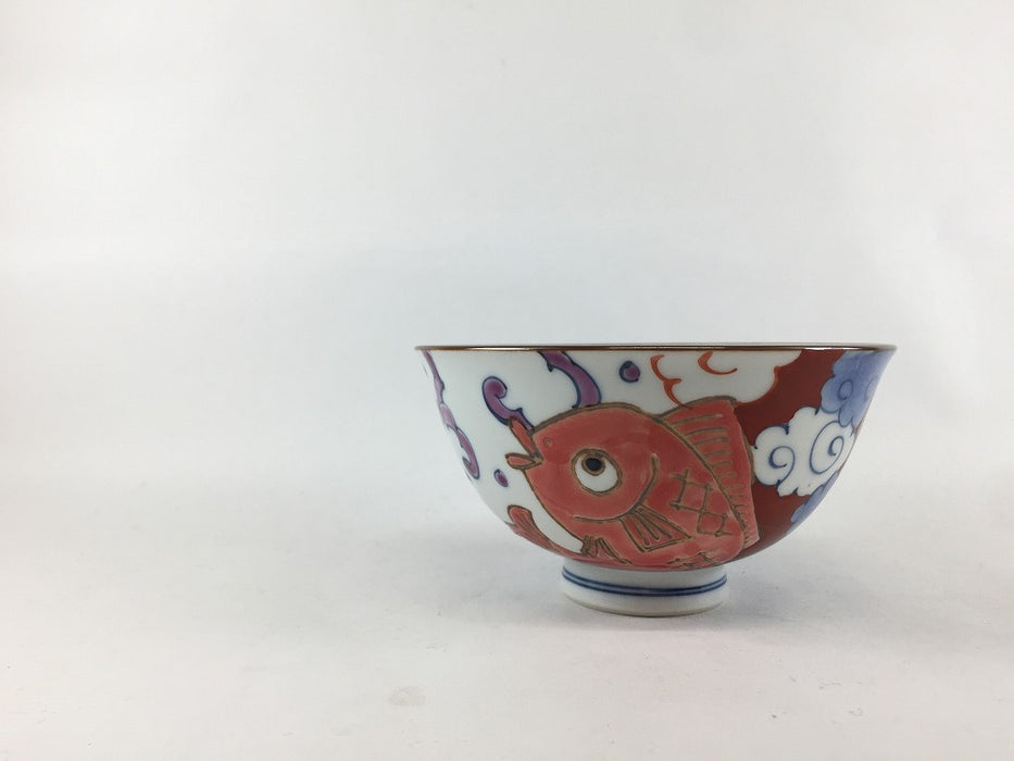 【SALE】めでたや茶付(赤.小)　有田焼【訳あり】