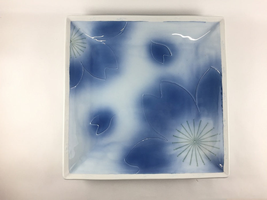 【SALE】29cm角大皿.青吹桜　波佐見焼【訳あり】