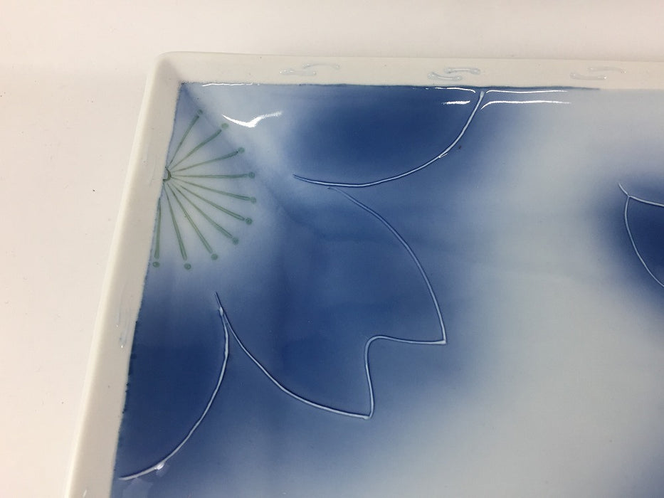 【SALE】29cm角大皿.青吹桜　波佐見焼【訳あり】