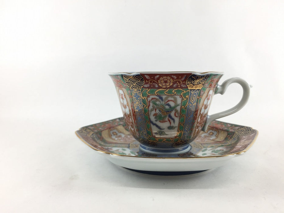 【SALE】錦色絵山水碗皿　渕呉須(200cc)　有田焼【訳あり】