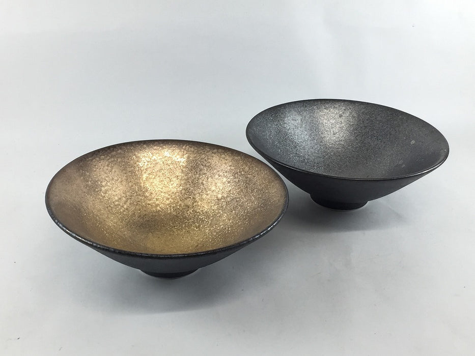 【SALE】15cm丸京平小鉢　晶内金塗り/晶内銀塗り　(A/B/C)　有田焼【訳あり】