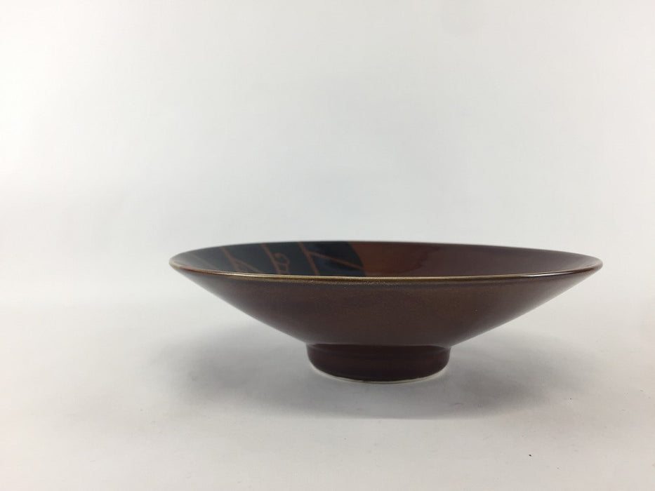 【SALE】アメ色波文.　16cm平鉢　有田焼【訳あり】