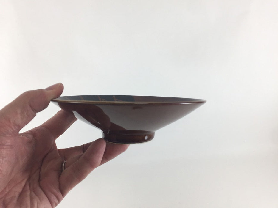 【SALE】アメ色波文.　16cm平鉢　有田焼【訳あり】