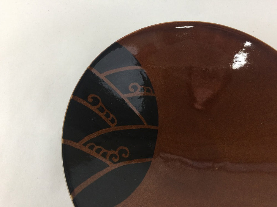 【SALE】アメ色波文.　16cm平鉢　有田焼【訳あり】