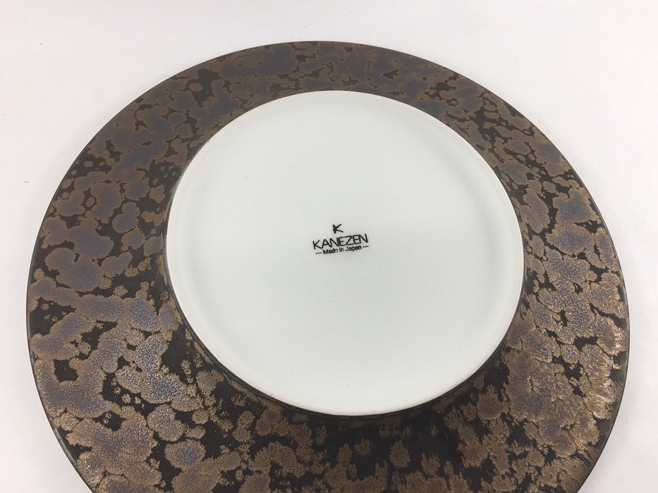 240台形ウェーブプレート　ブロンズゴールドウロコ　24cm　有田焼　(j.R)