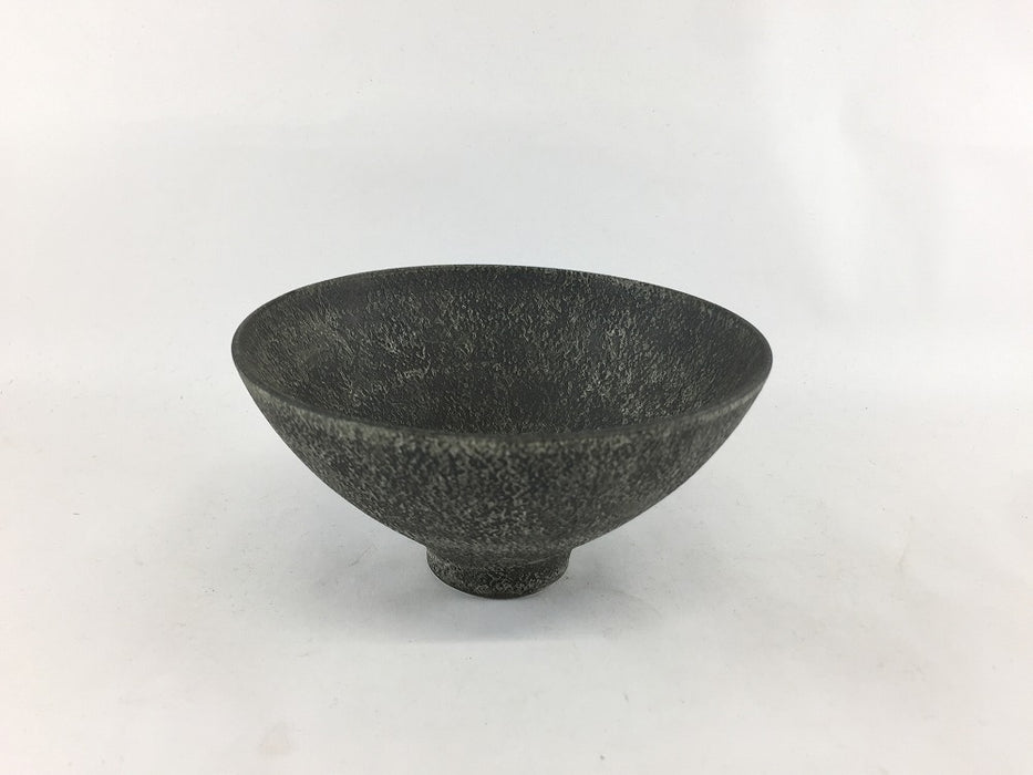 内外梨地炭彩　丸高台飯碗(大)　12cm　有田焼李荘窯　(j.R)