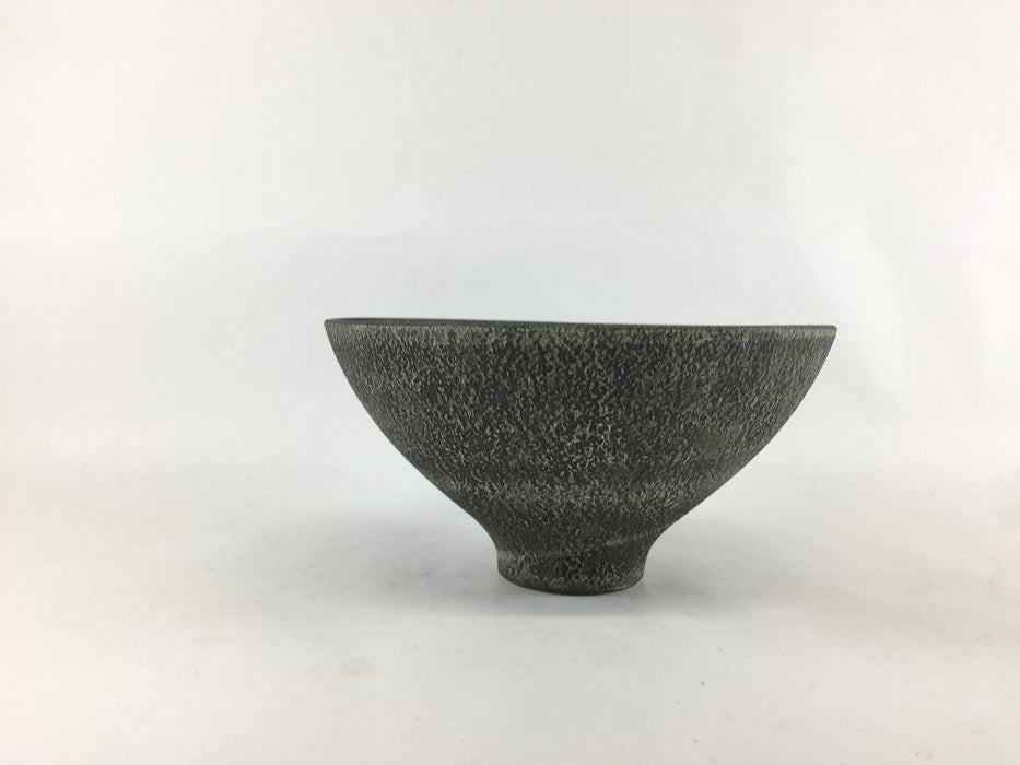 内外梨地炭彩　丸高台飯碗(大)　12cm　有田焼李荘窯　(j.R)