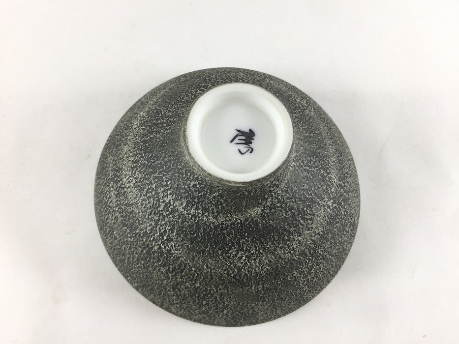 内外梨地炭彩　丸高台飯碗(大)　12cm　有田焼李荘窯　(j.R)