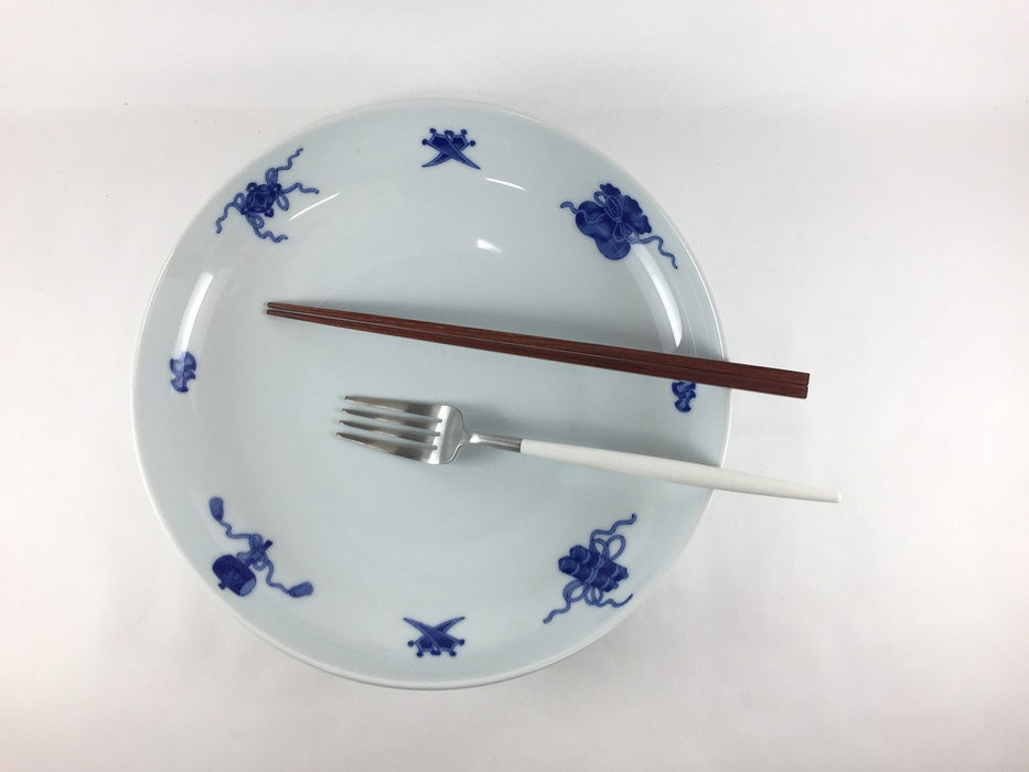 【SALE】245アール皿(染宝尽し)　25cm　波佐見焼【訳あり】