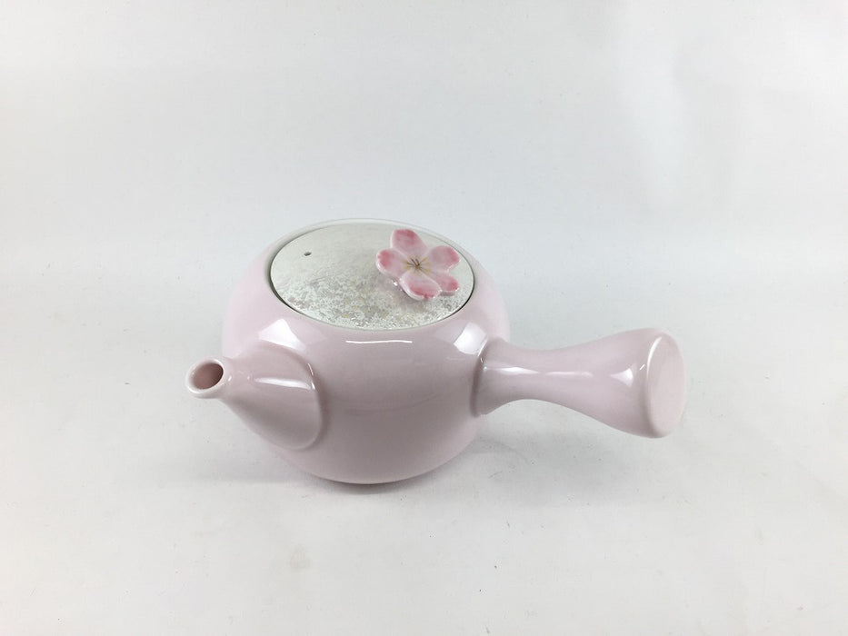 350cc桜ツマミ丸急須　薄虹彩桜　7.5cm　有田焼