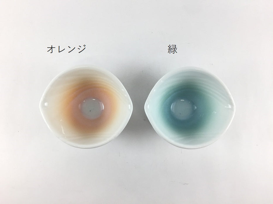 【SALE】葉小小鉢　結晶　(オレンジ/緑)　有田焼