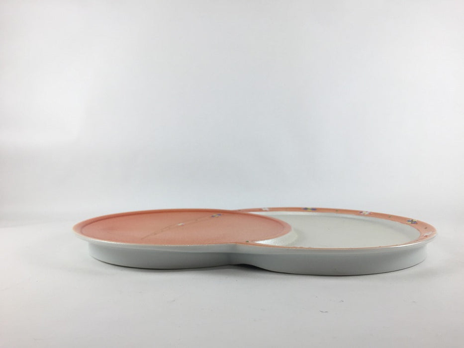 【SALE】絆プレート(オレンジ菱花)　26cm　有田焼【訳あり】