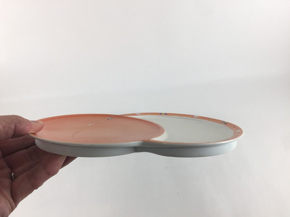 【SALE】絆プレート(オレンジ菱花)　26cm　有田焼【訳あり】