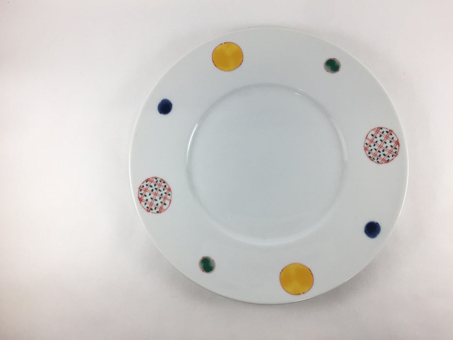 【SALE】245プレート(色丸紋)　25cm　波佐見焼【訳あり】