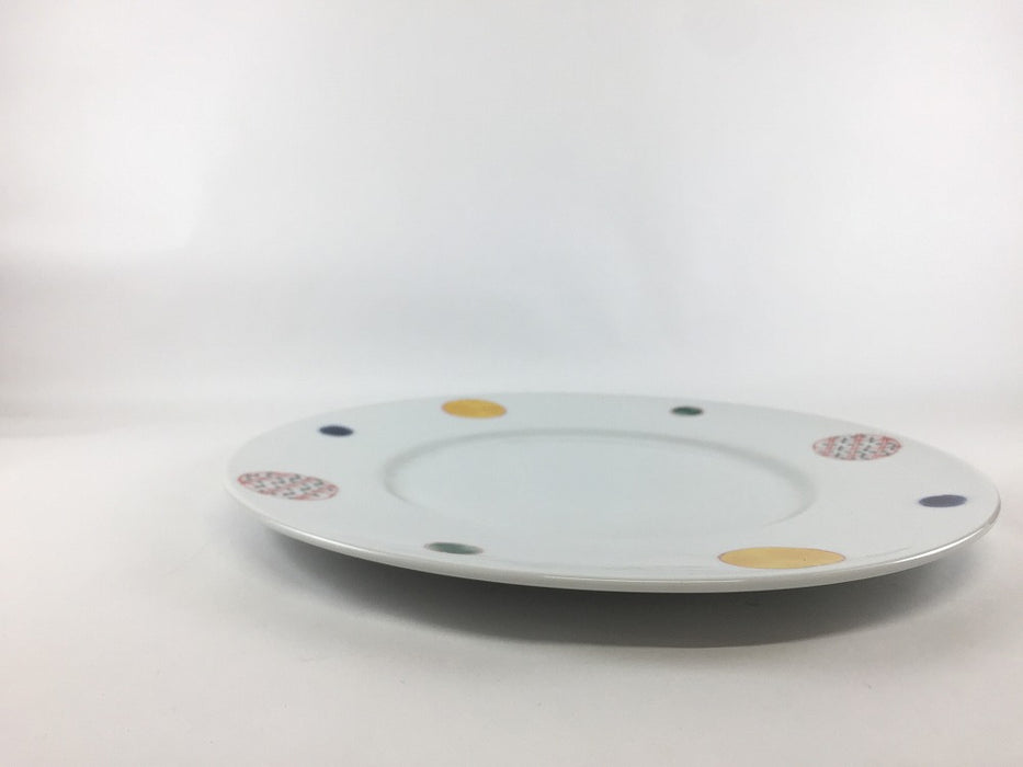 【SALE】245プレート(色丸紋)　25cm　波佐見焼【訳あり】