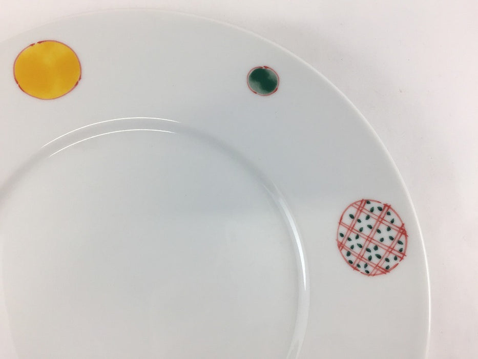 【SALE】245プレート(色丸紋)　25cm　波佐見焼【訳あり】