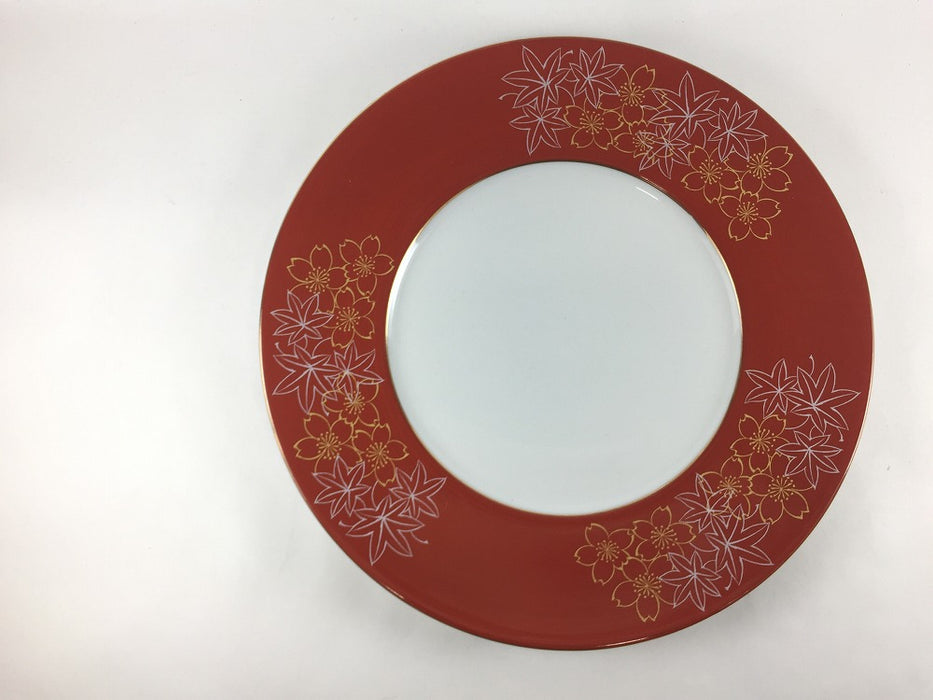 【SALE】245プレート(赤.金銀春秋)　25cm　波佐見焼【訳あり】
