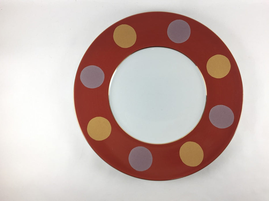 【SALE】245プレート(赤.日月文)　25cm　波佐見焼【訳あり】