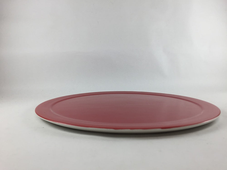 【SALE】26cmフラットプレート　レッド(A/B/C)　波佐見焼【訳あり】