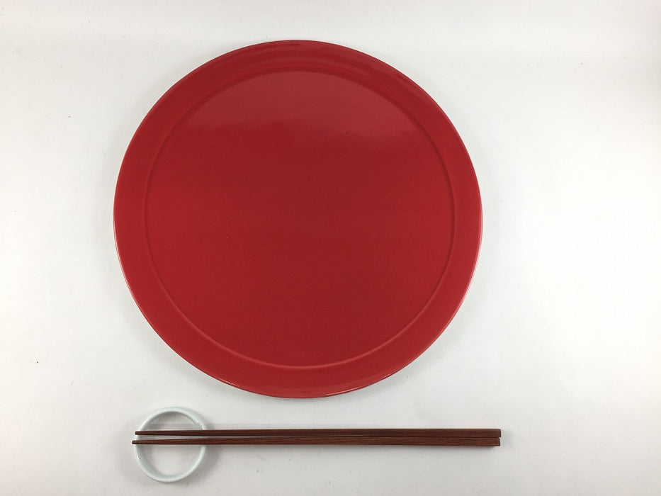 【SALE】26cmフラットプレート　レッド(A/B/C)　波佐見焼【訳あり】