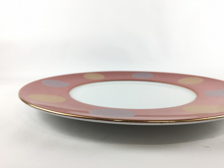 【SALE】245プレート(赤.日月文)　25cm　波佐見焼【訳あり】