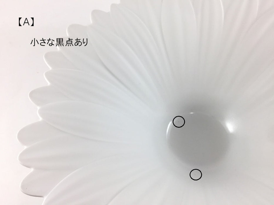 【SALE】白磁ブラスト　ガーベラ反鉢　26cm　有田焼【訳あり】