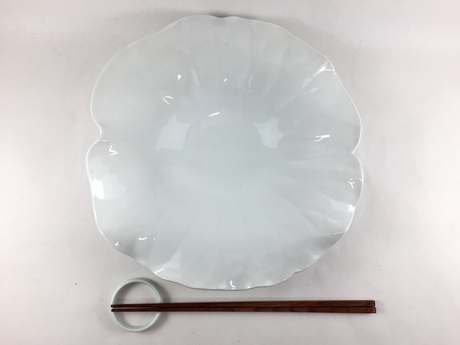 【SALE】(強化)白磁　ロータスプレート(A/B/C)　25cm　有田焼【訳あり】