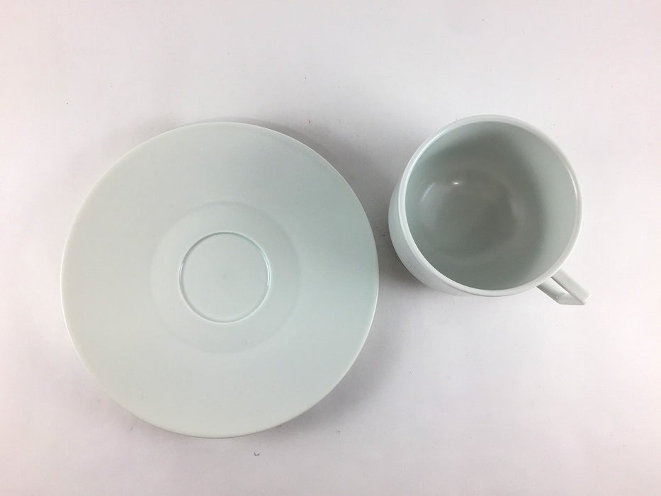 8.0cmコーヒーカップ＆ソーサー　白マット　210cc　有田焼(j.R)