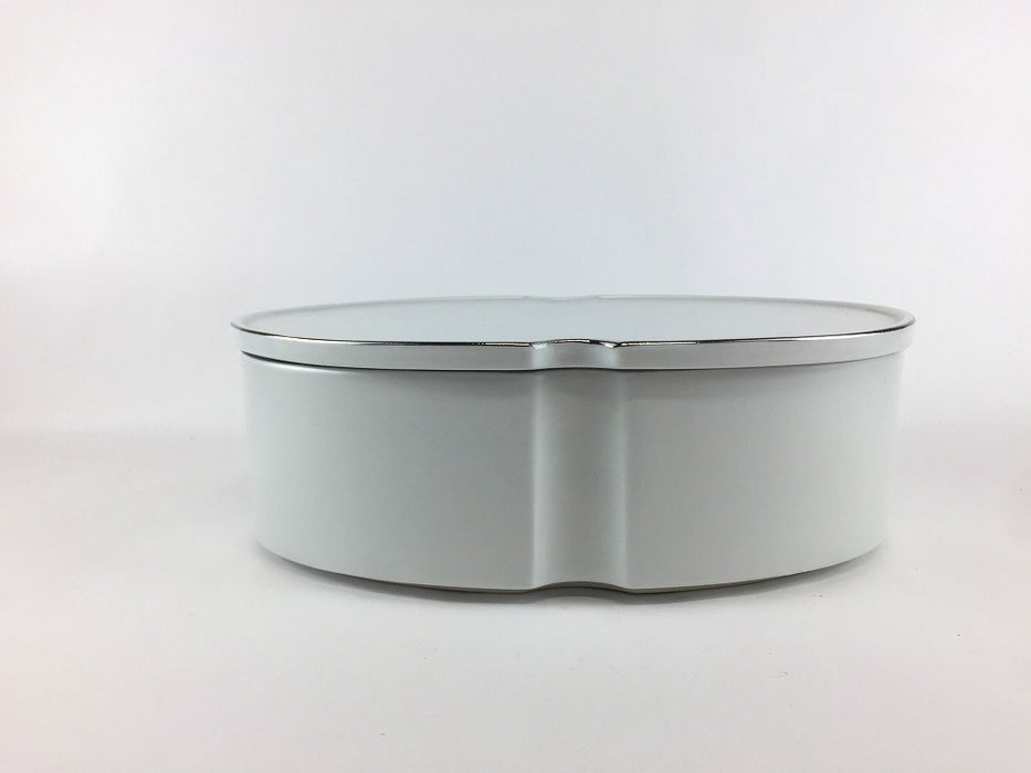 【SALE】太白銀彩渕プラチナ　わっぱ型蓋物　三川内焼【訳あり】