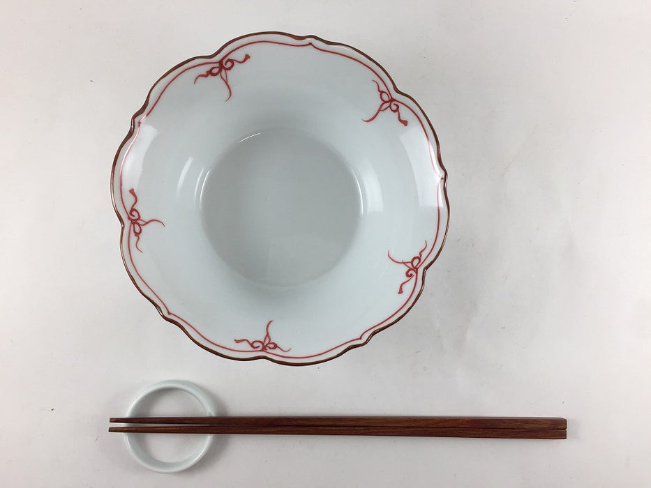 【SALE】15cm桔梗反向　赤瓔珞　波佐見焼【訳あり】
